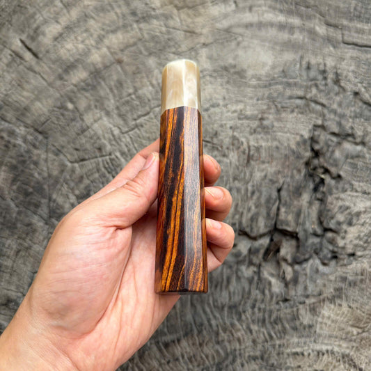 I - 4 Desert Ironwood Wa handle, Cream horn ferrule, 145 mm handle