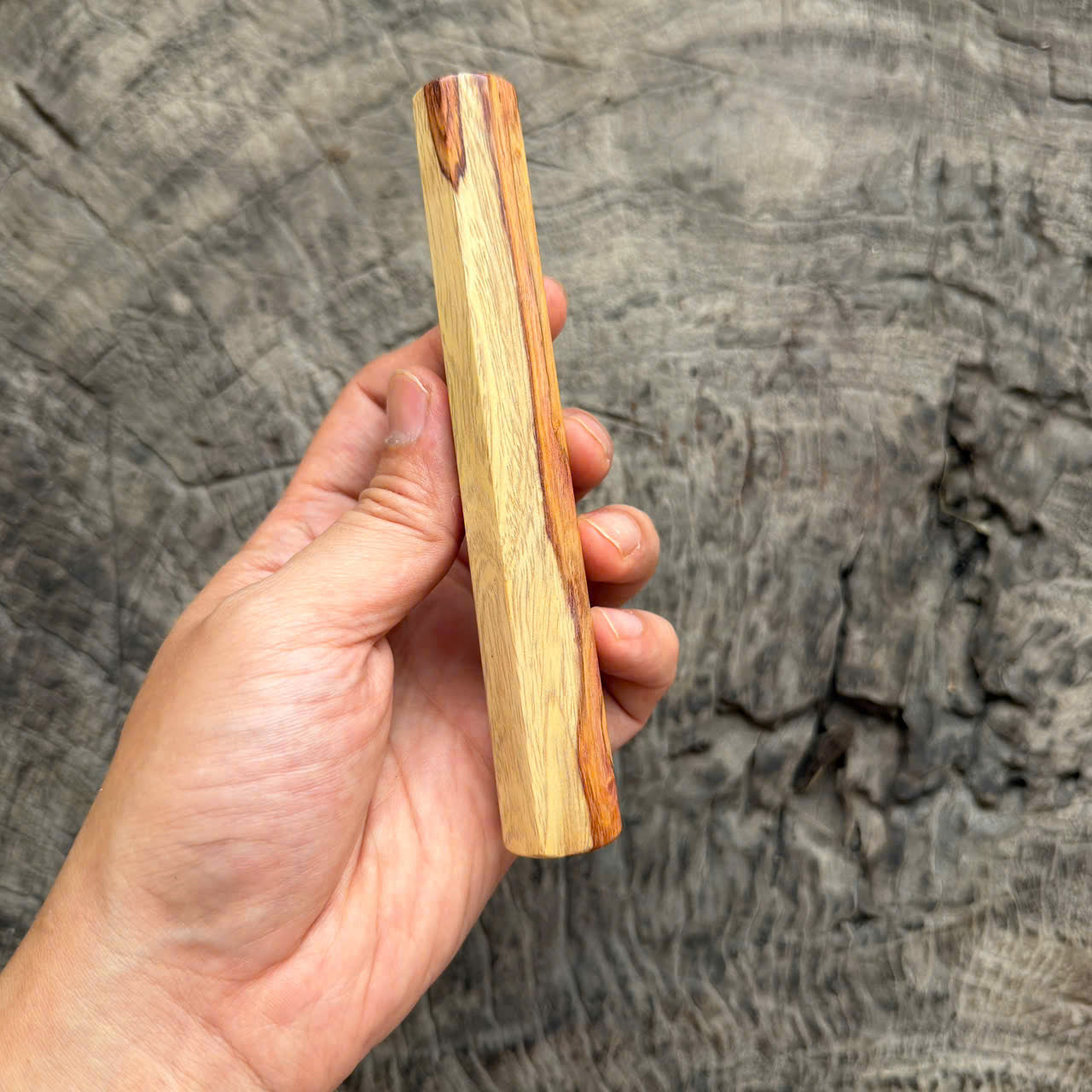I - Two Tone Eye Huanghuali wood  Wa handle, Mono , 140mm handle