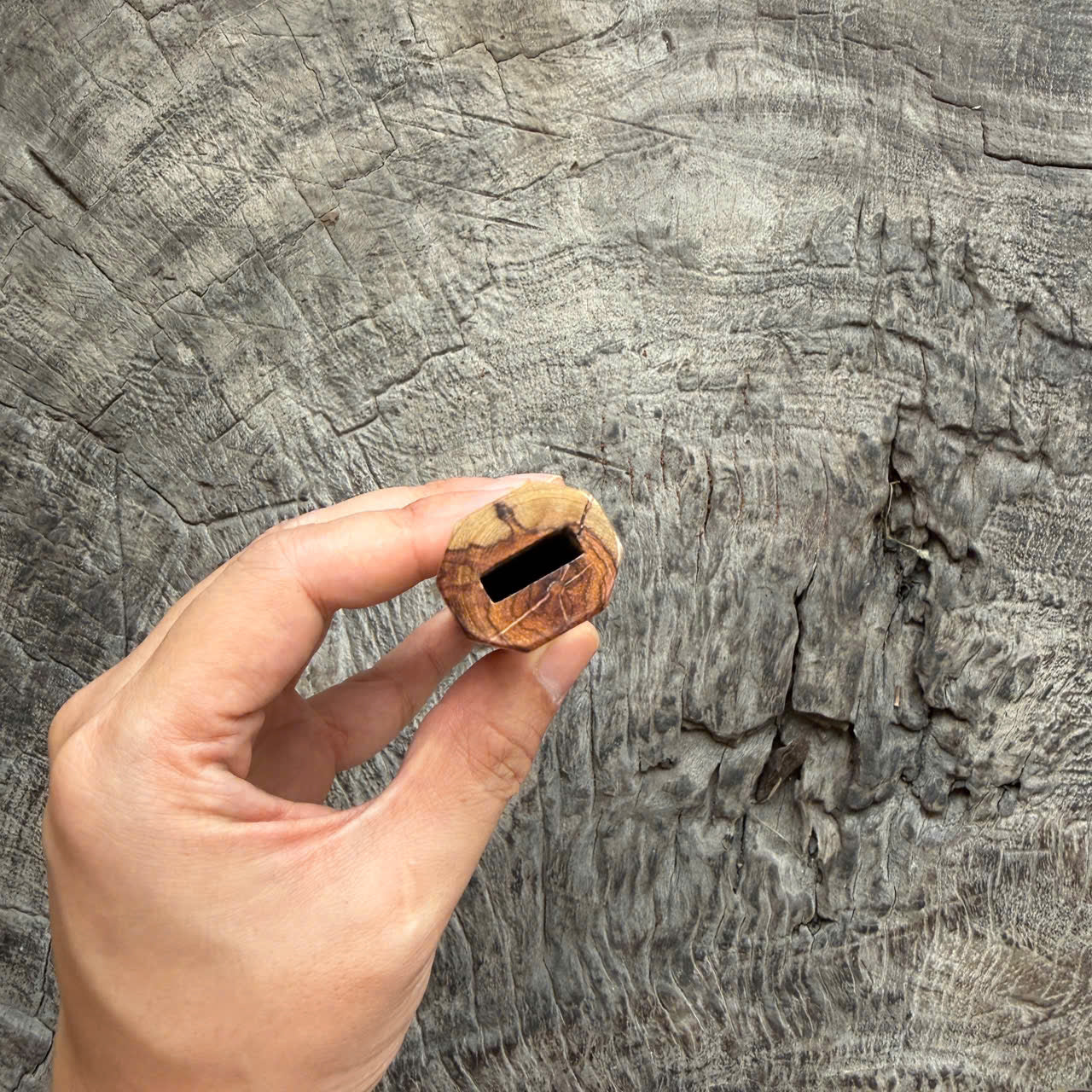 I - Two Tone Eye Huanghuali wood  Wa handle, Mono , 140mm handle