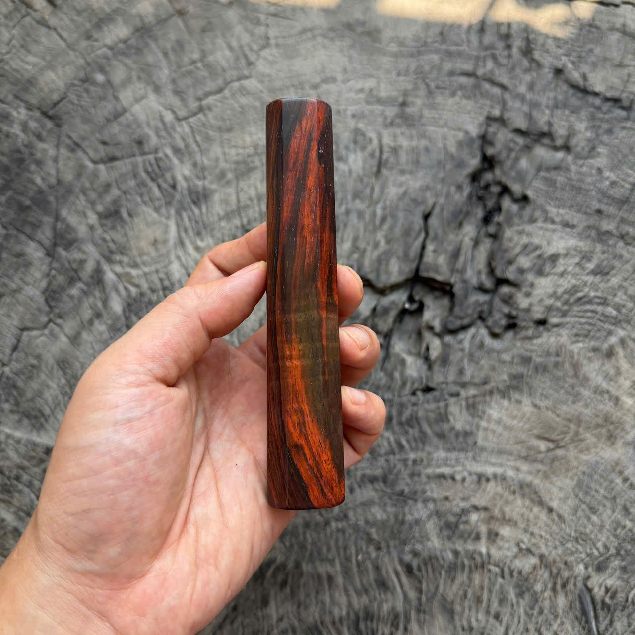 I- 40 Curly Siamese Rosewood Wa handle, 135mm handle
