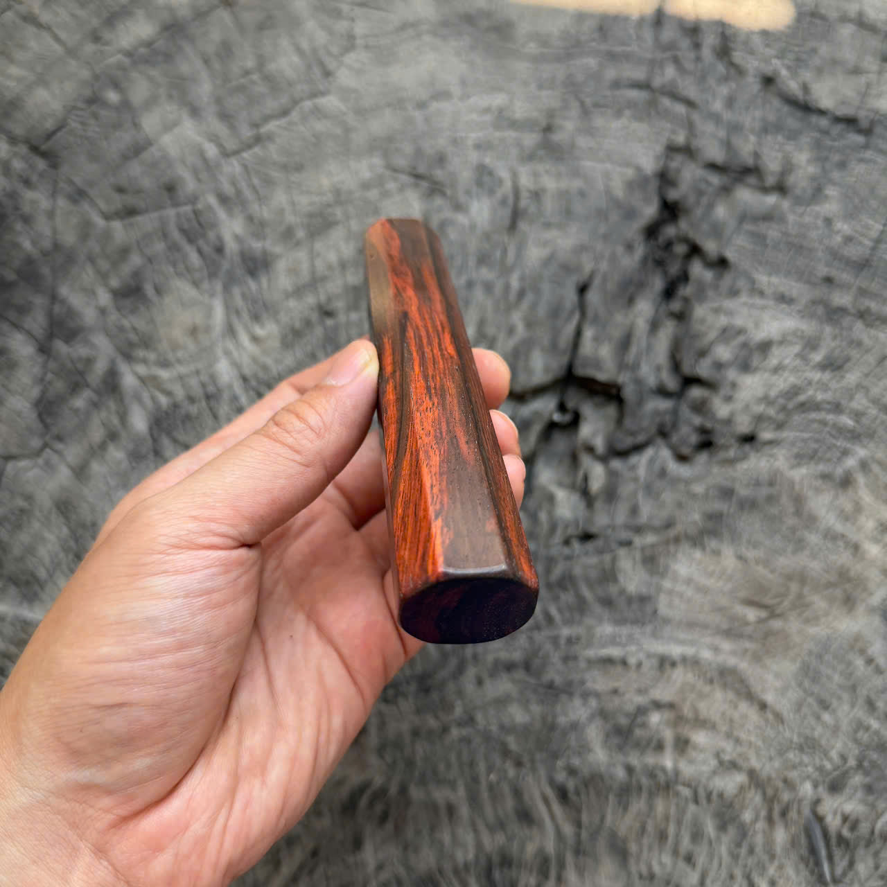 I- 40 Curly Siamese Rosewood Wa handle, 135mm handle