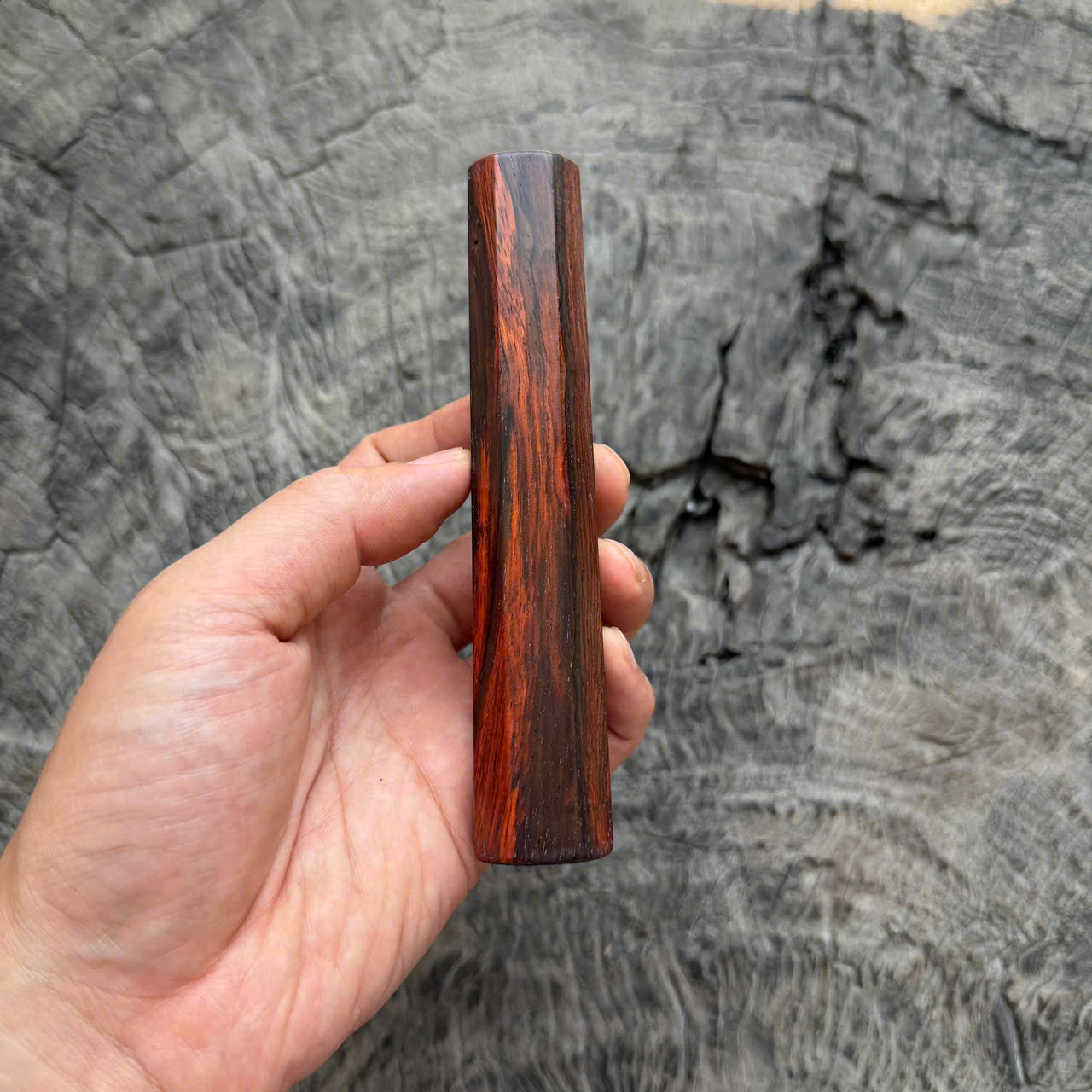 I- 40 Curly Siamese Rosewood Wa handle, 135mm handle