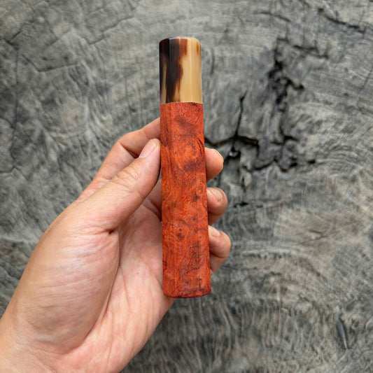 I- 10 Nice Red Amboyna Wa hhandle. Marble horn Ferrule,  135mm