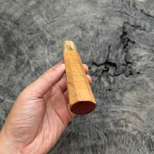 I - 4 Curly Hawaiian Koa Wa handle, White horn ferrule, 140mm handle
