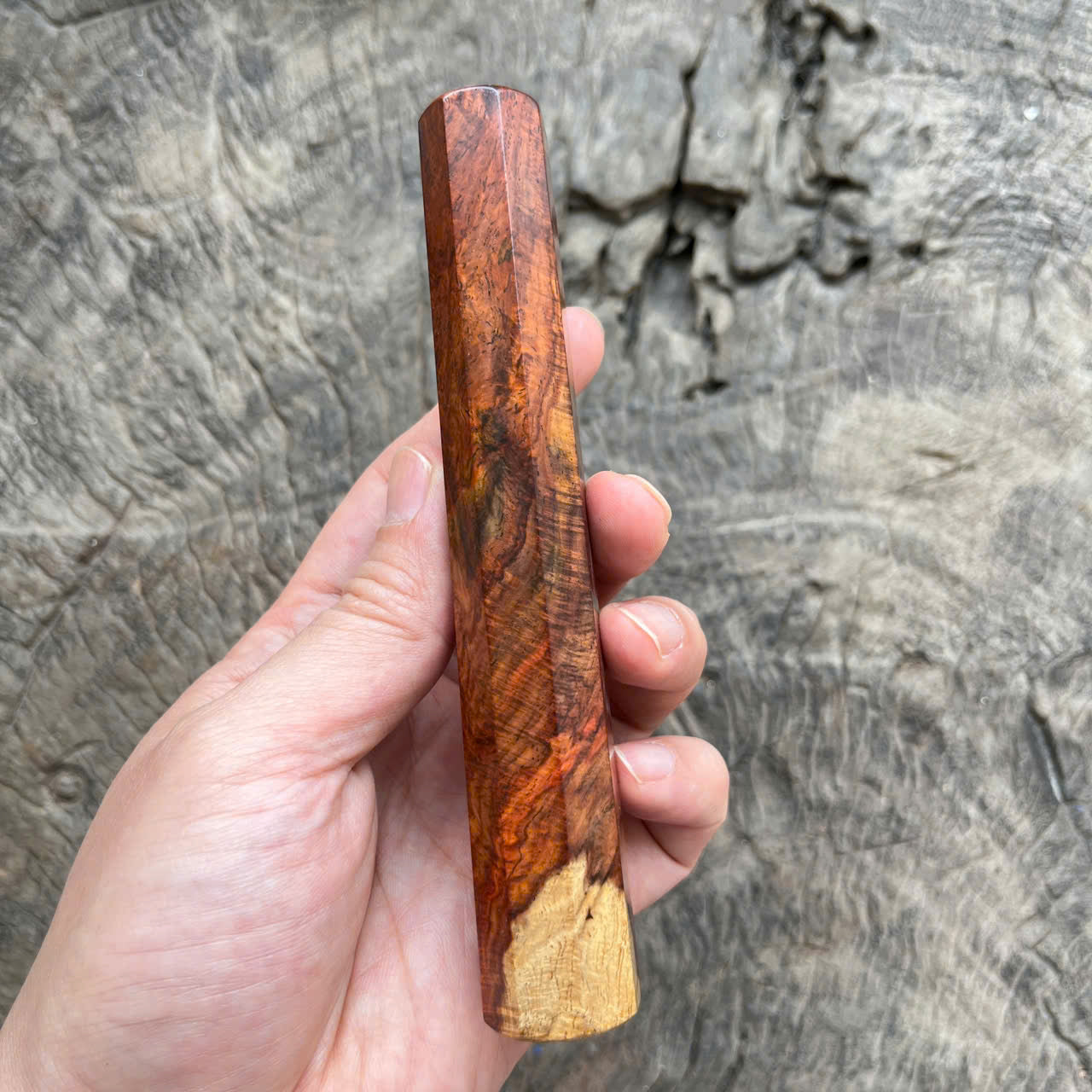 I -3 Dark Curly Orange Siam Rosewood Wa handle, Mono- 145 mm