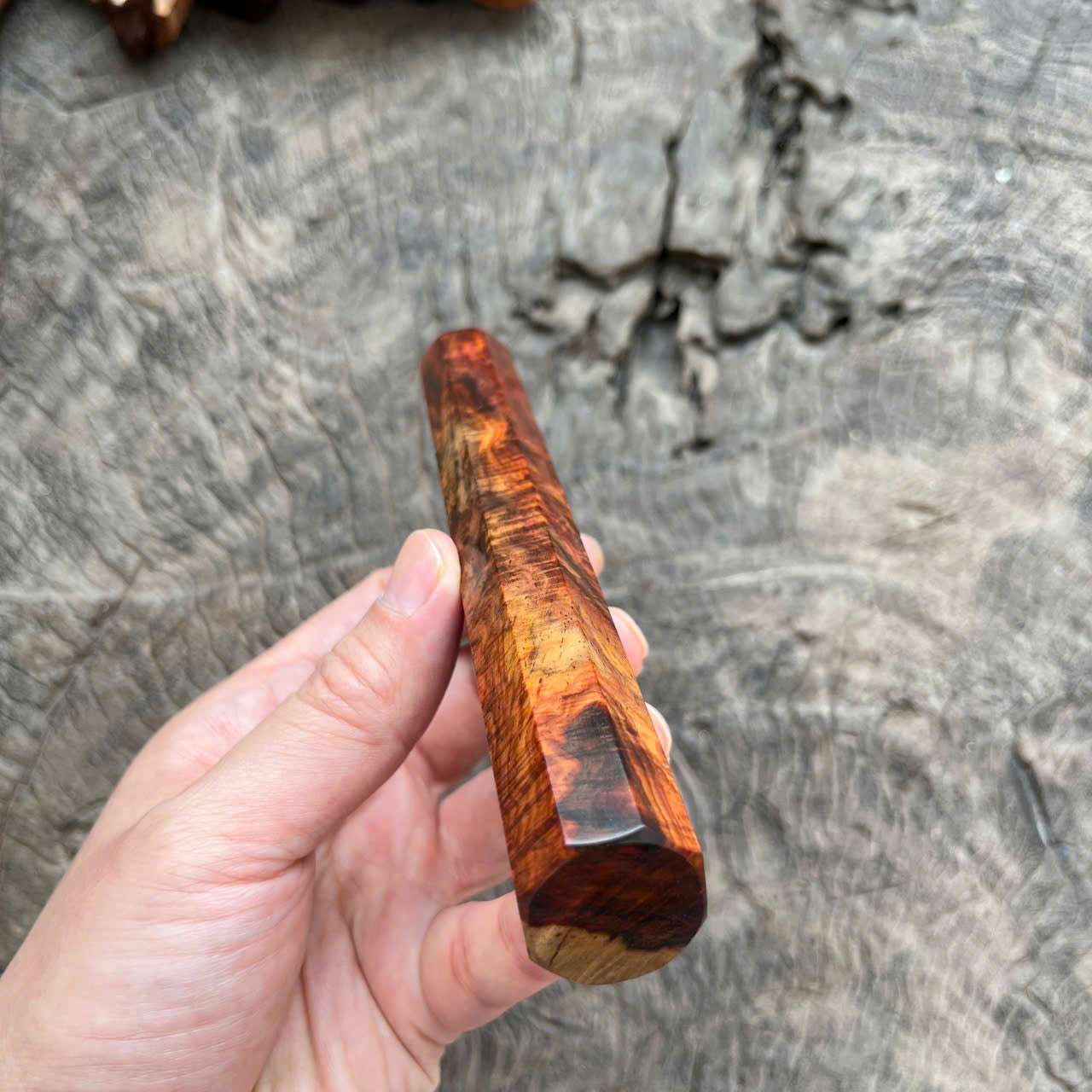 I -3 Dark Curly Orange Siam Rosewood Wa handle, Mono- 145 mm