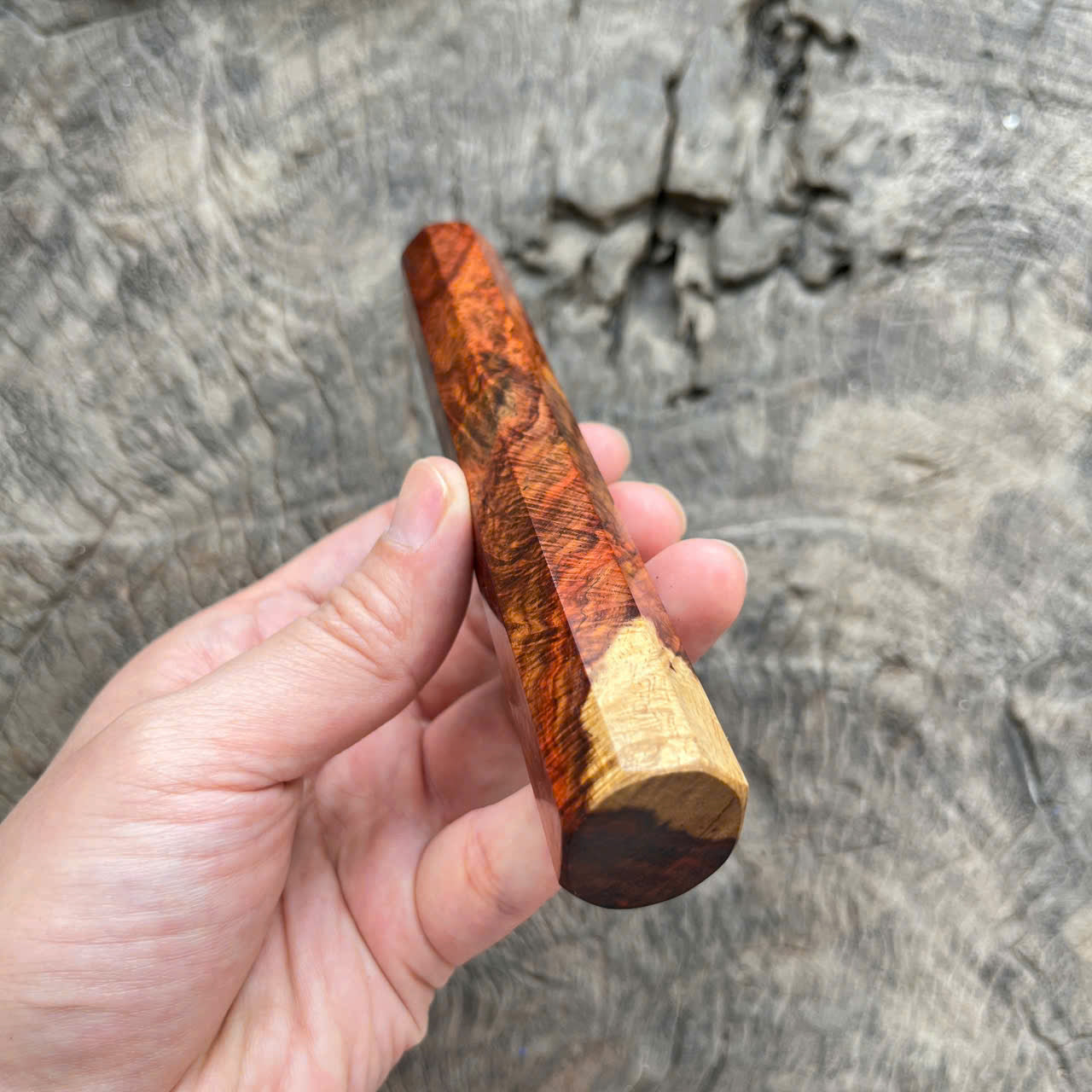 I -3 Dark Curly Orange Siam Rosewood Wa handle, Mono- 145 mm