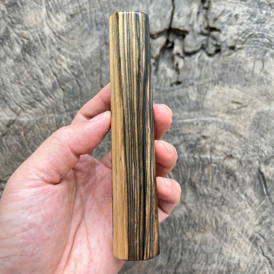 I - Nice Black White Ebony Wa handle with straight stripe,  Mono - 140mm