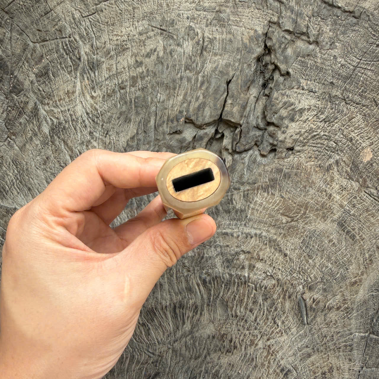 I -5 Burl Crape myrtle wood wa handle , White horn ferrule , 140mm handle