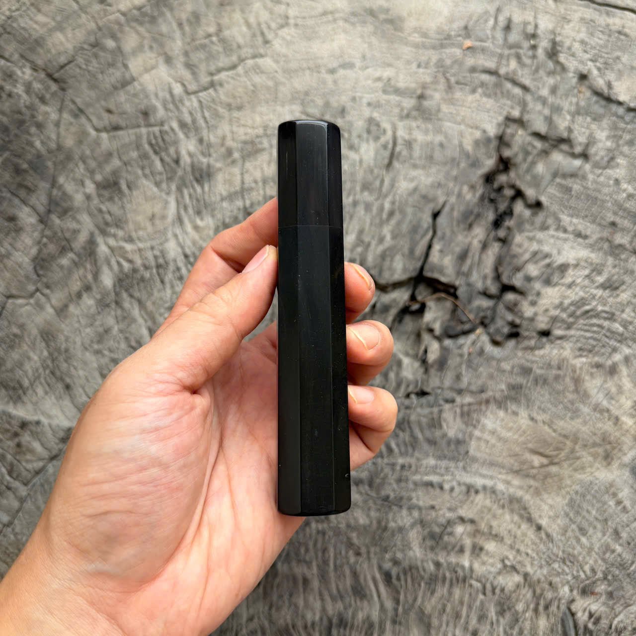 I - 7 Black Ebony Wa handle, Dark Horn Ferrule, 125 mm for petty