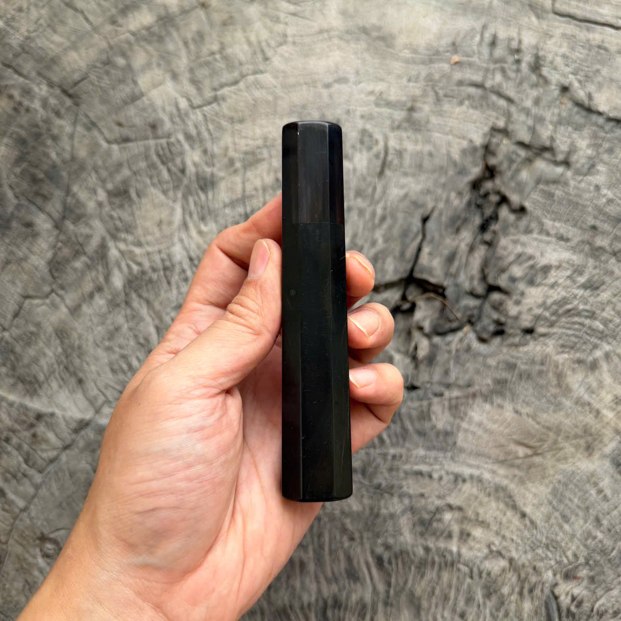 I - 7 Black Ebony Wa handle, Dark Horn Ferrule, 125 mm for petty