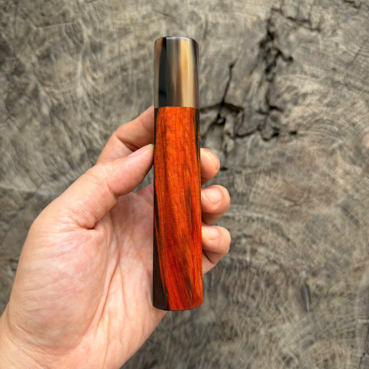 I- 21 Black Red Siamese Rosewood Wa handle, Marble horn Ferrule - 135mm