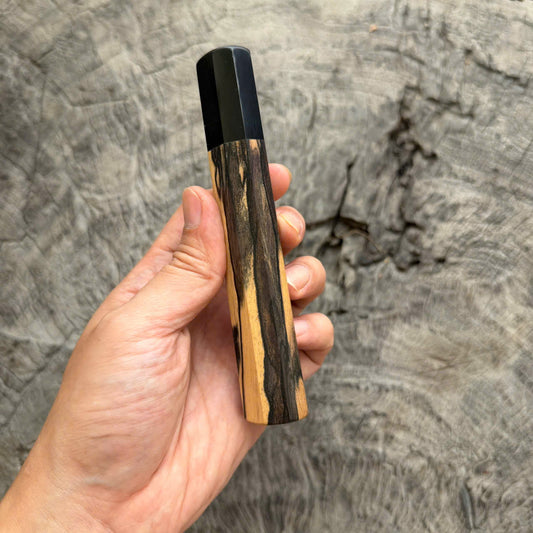 I- 8 Black White Ebony Wa handle, Black horn ferrule, 135mm handle