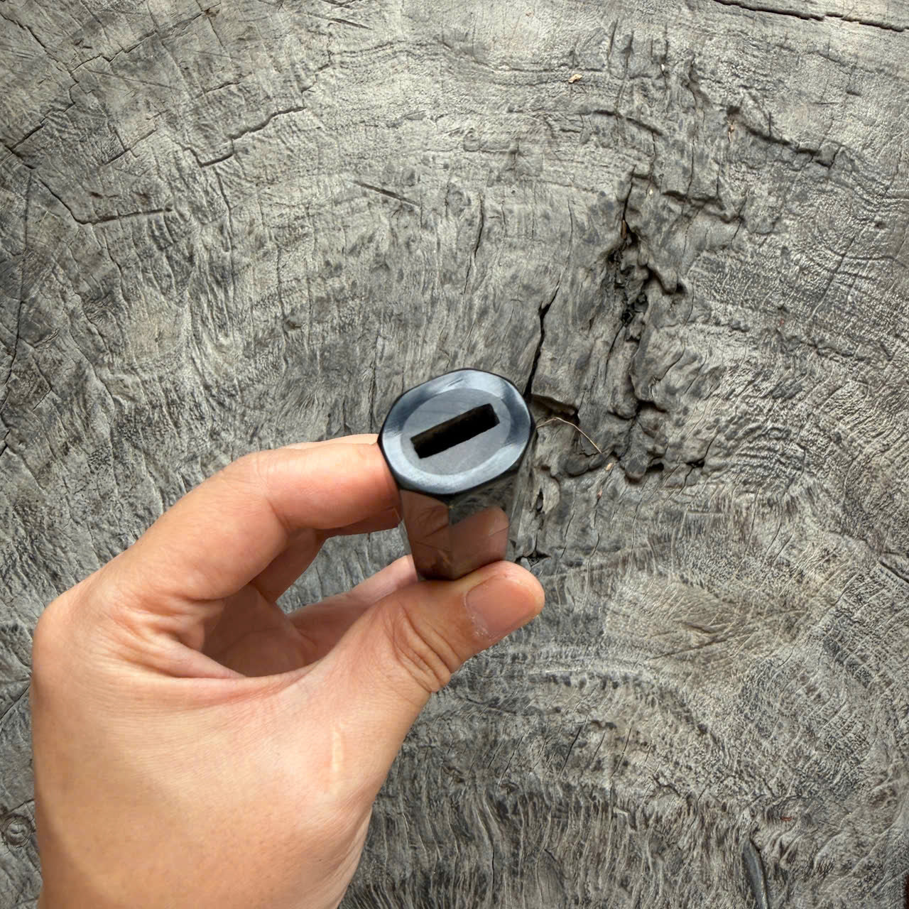 I- 8 Black White Ebony Wa handle, Black horn ferrule, 135mm handle