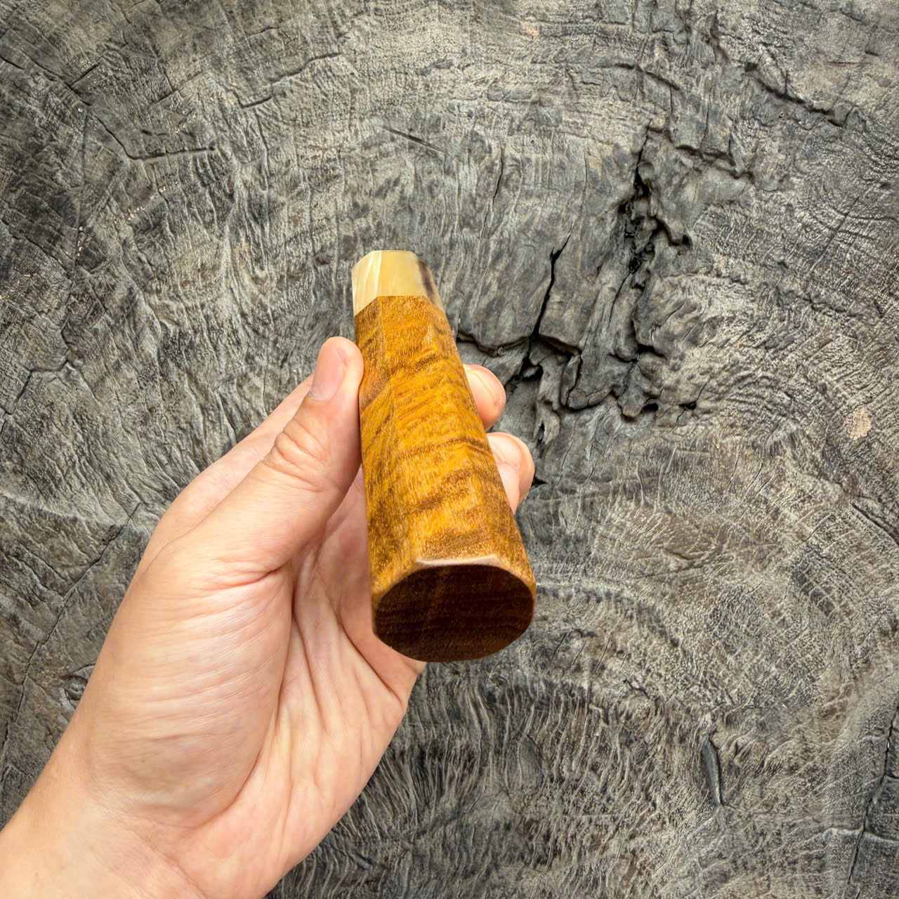 I -2 Golden nanmu wood Wa handle, Cream white horn Ferrule, 145 mm handle