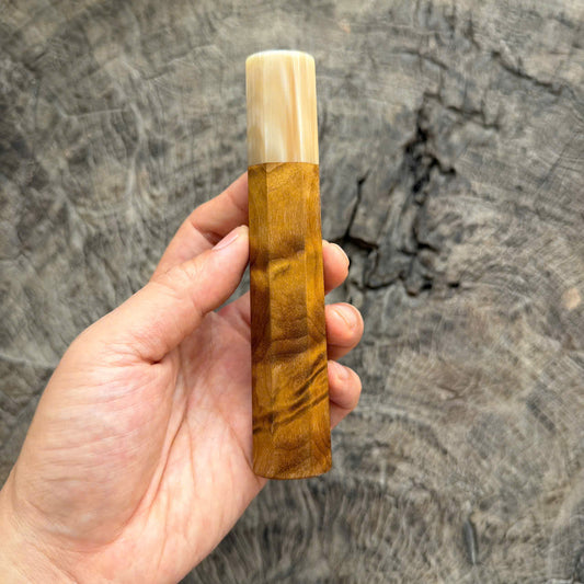 I -3 Golden nanmu wood wa handle , Cream horn ferrule , 140mm handle