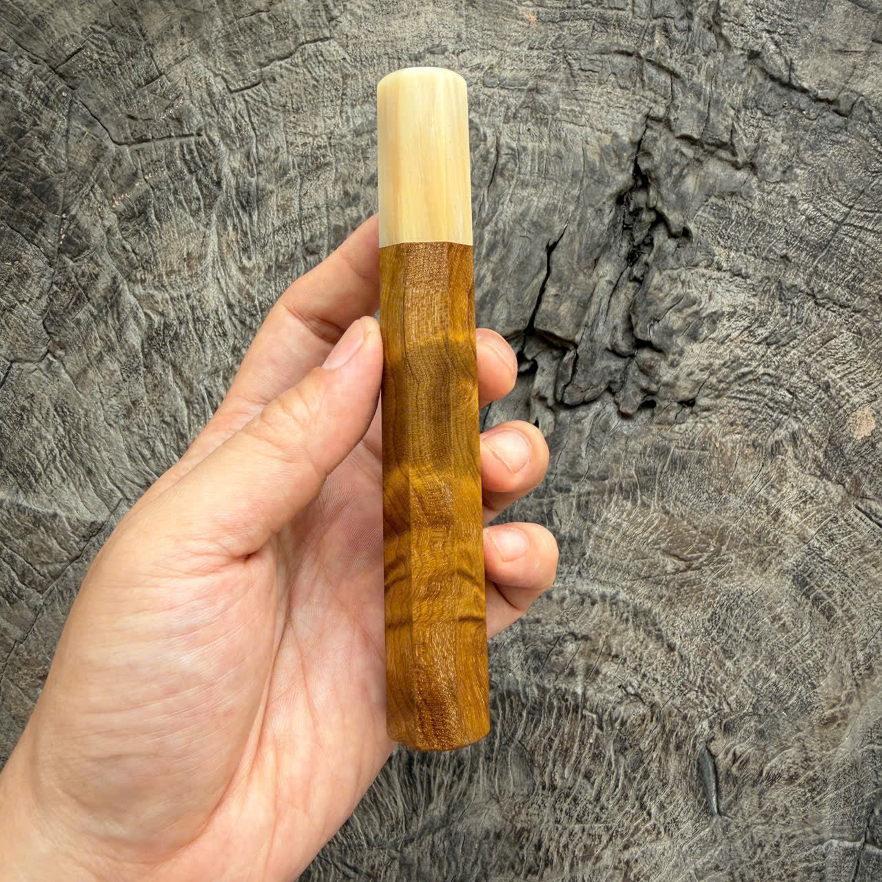 I -3 Golden nanmu wood wa handle , Cream horn ferrule , 140mm handle
