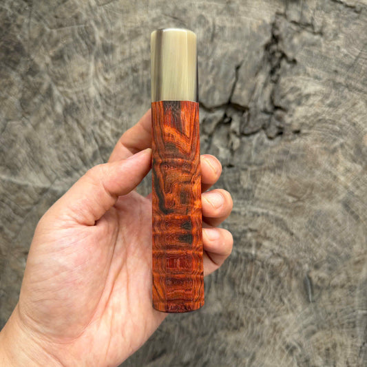I - 3D Red Siamese Rosewood Wa handle, Black White horn Ferrule, 145 mm handle