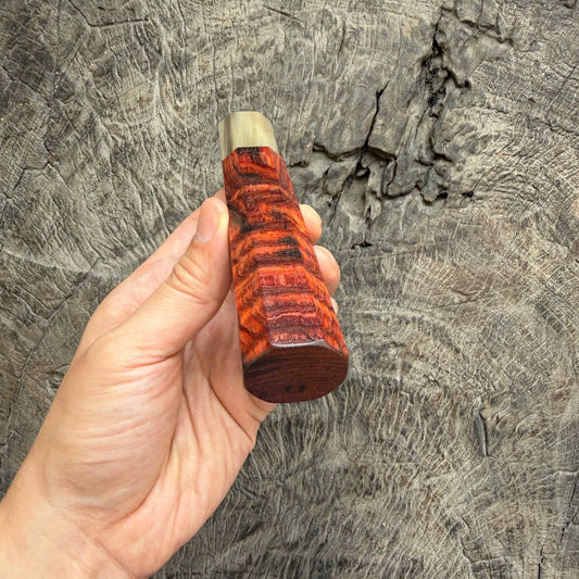 I - 3D Red Siamese Rosewood Wa handle, Black White horn Ferrule, 145 mm handle
