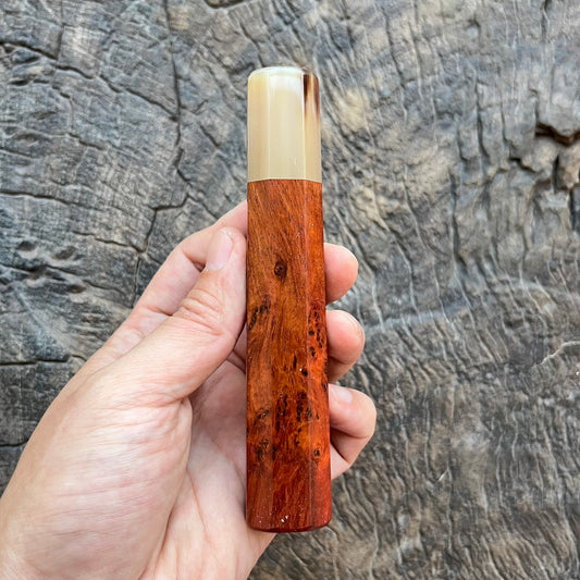 I- 3 Burl Siam Rosewood burl with marble horn ferrule - 135mm