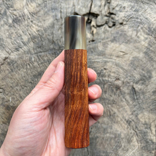 I - Lovely Cross grain Rosewood, Marble horn ferrule, 140mm