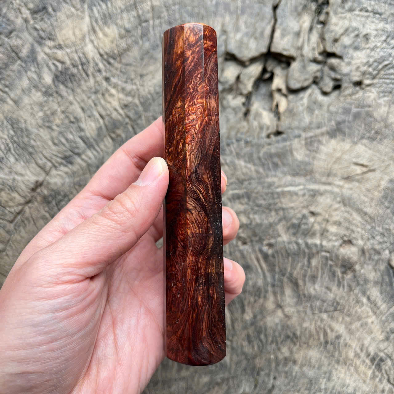 I - Rare Dark Burl Rosewood wa handle, Mono, 140mm