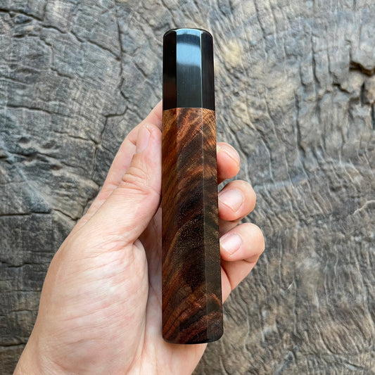 I-  6 Curly Siam Rosewood with black ferrule -  135mm