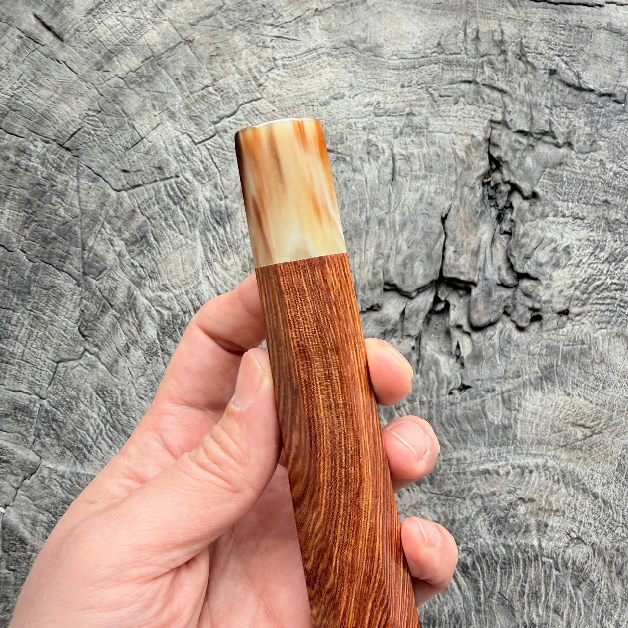 I- Rosewood Wa handle, Marble horn Ferrule - 135mm handle