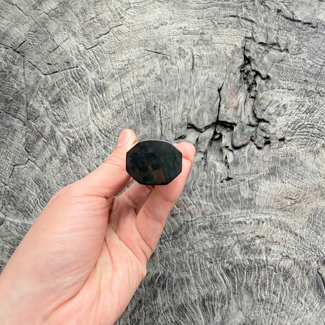 I -Burmese Blackwood Wa handle, Marble horn ferrule,  145 mm handle