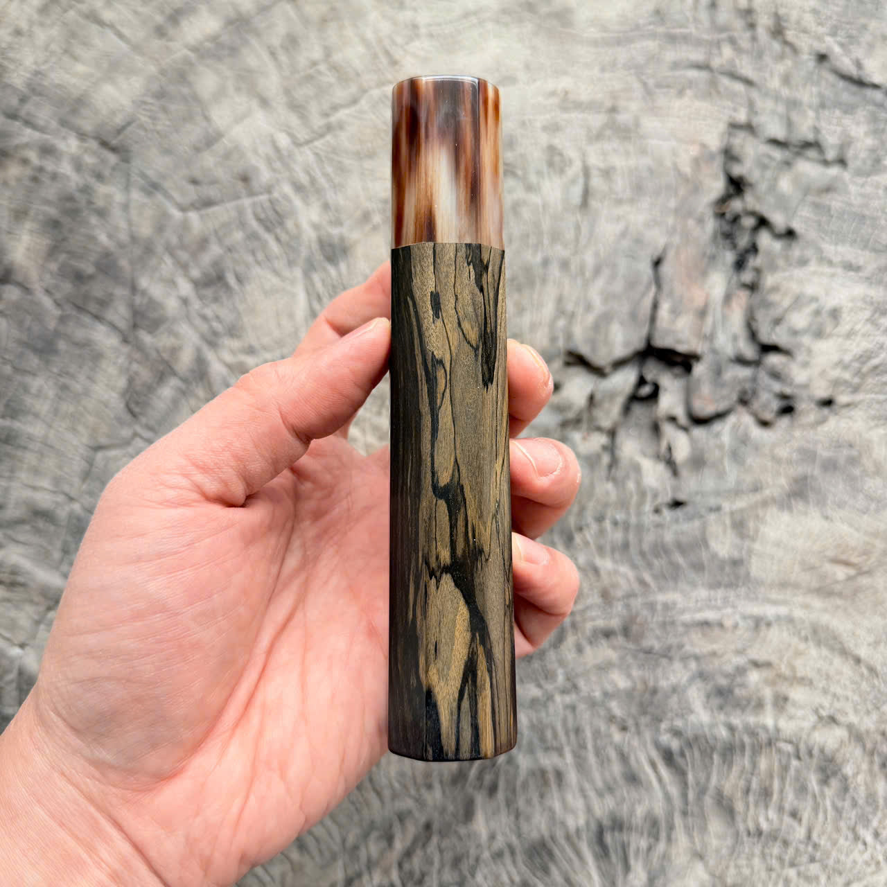 I - Cool Ebony Wa handle, Marble horn ferrule,  145 mm handle