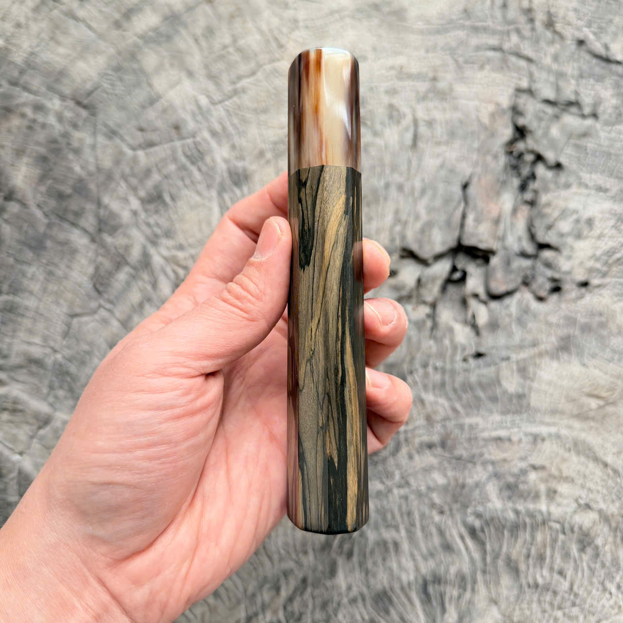 I - Cool Ebony Wa handle, Marble horn ferrule,  145 mm handle