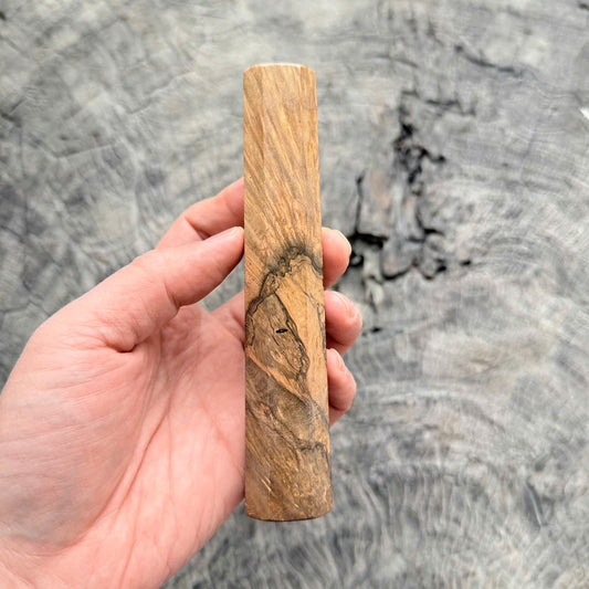 I - Two tone ebony burl wa handle, Mono handle, 140mm