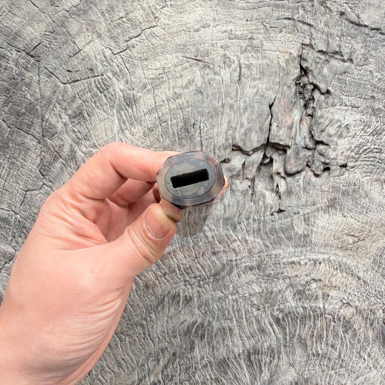 I - Cool Ebony Wa handle, Marble horn ferrule,  145 mm handle