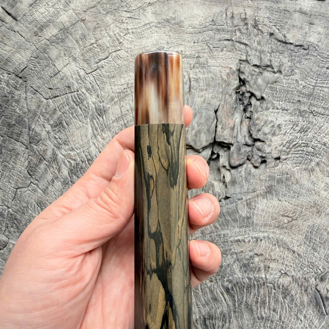 I - Cool Ebony Wa handle, Marble horn ferrule,  145 mm handle