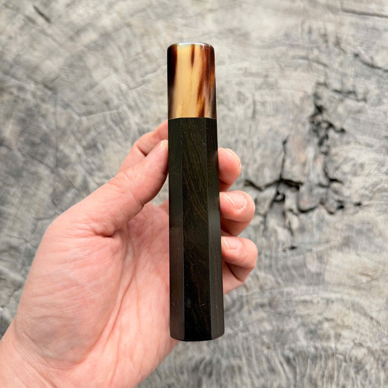 I- 11 Ebony Wa handle, white horn Ferrule, 135mm handle