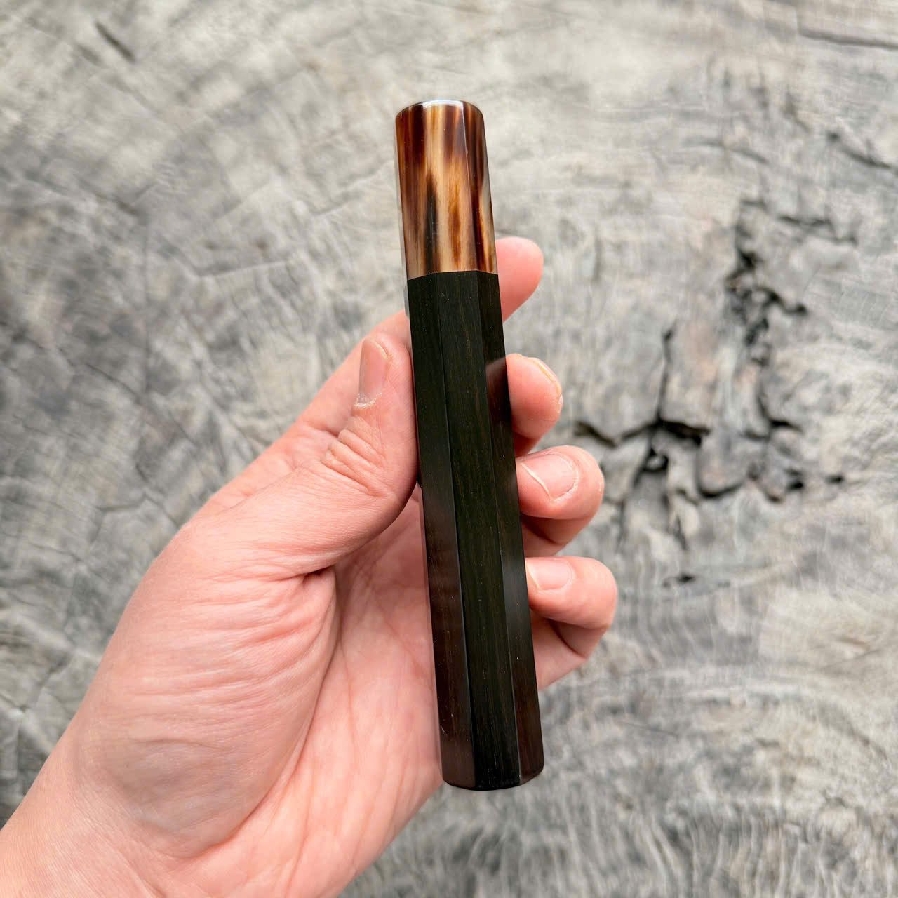 I- 11 Ebony Wa handle, white horn Ferrule, 135mm handle