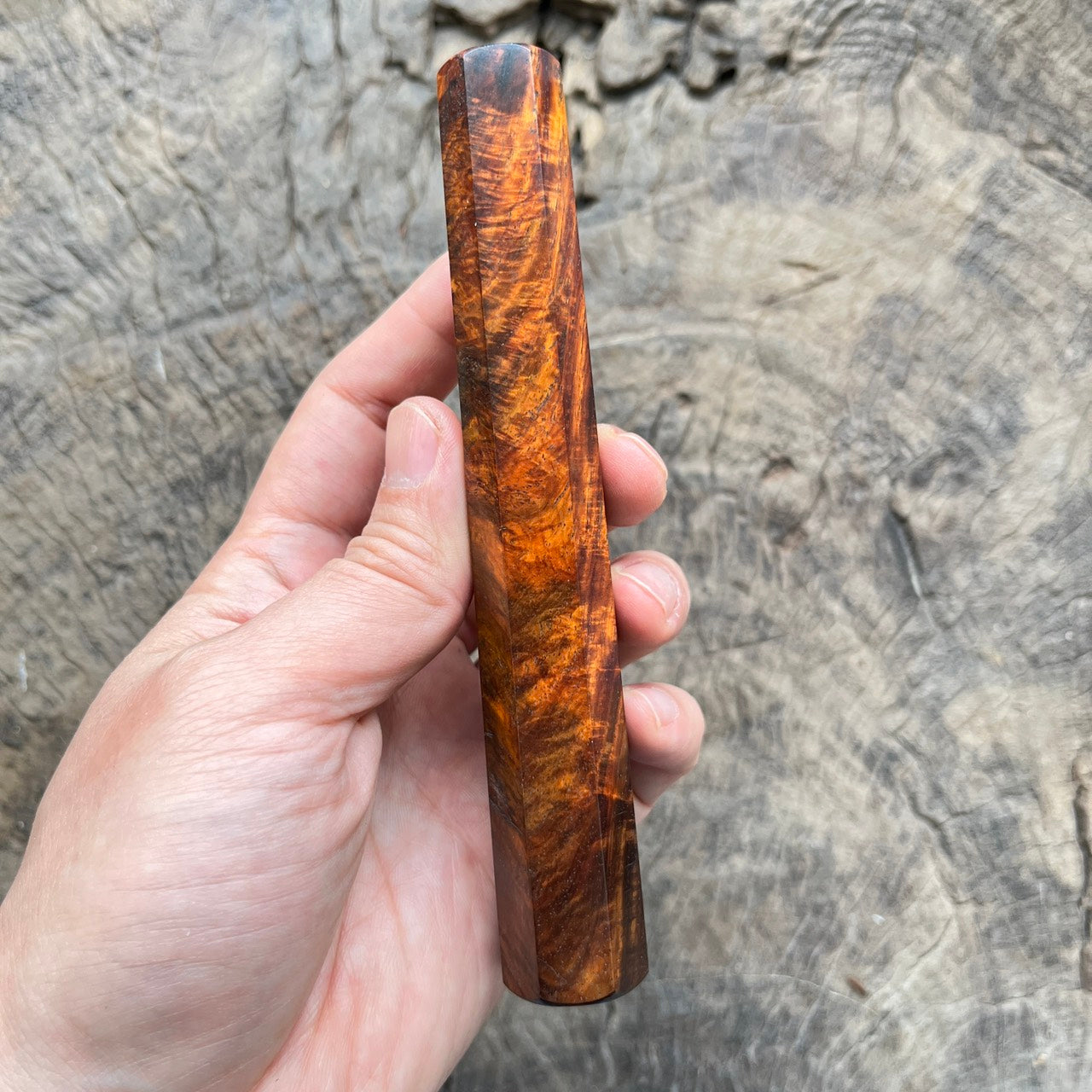 I - Super special Burl Curly Siam Rosewood Wa handle, Mono - 145mm