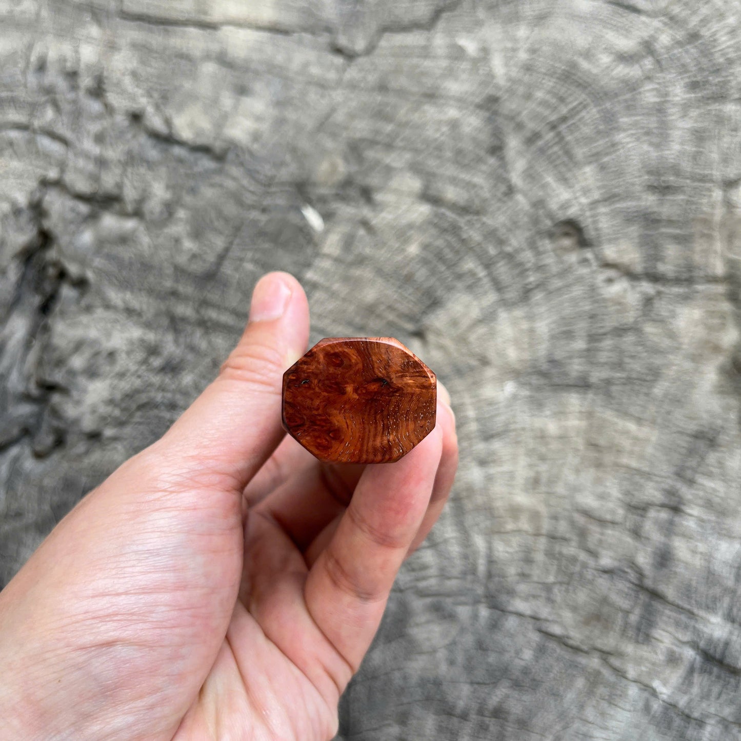 I- 15 Amboyna Burl Wa handle, Turquoise stone ferrule - 135mm