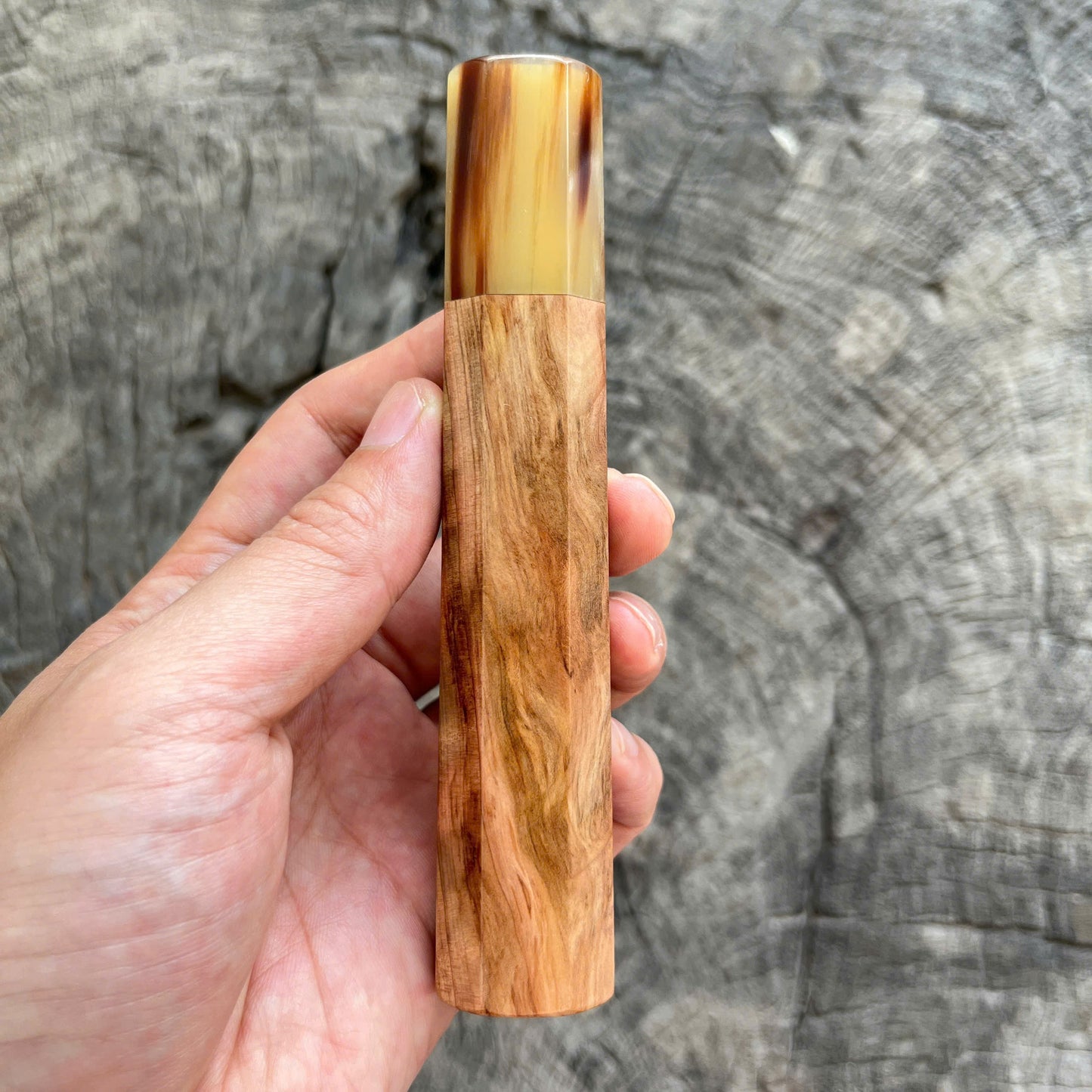 I- 4 Tamamoku Cedar Wa handle, Marble ferrule - 135mm