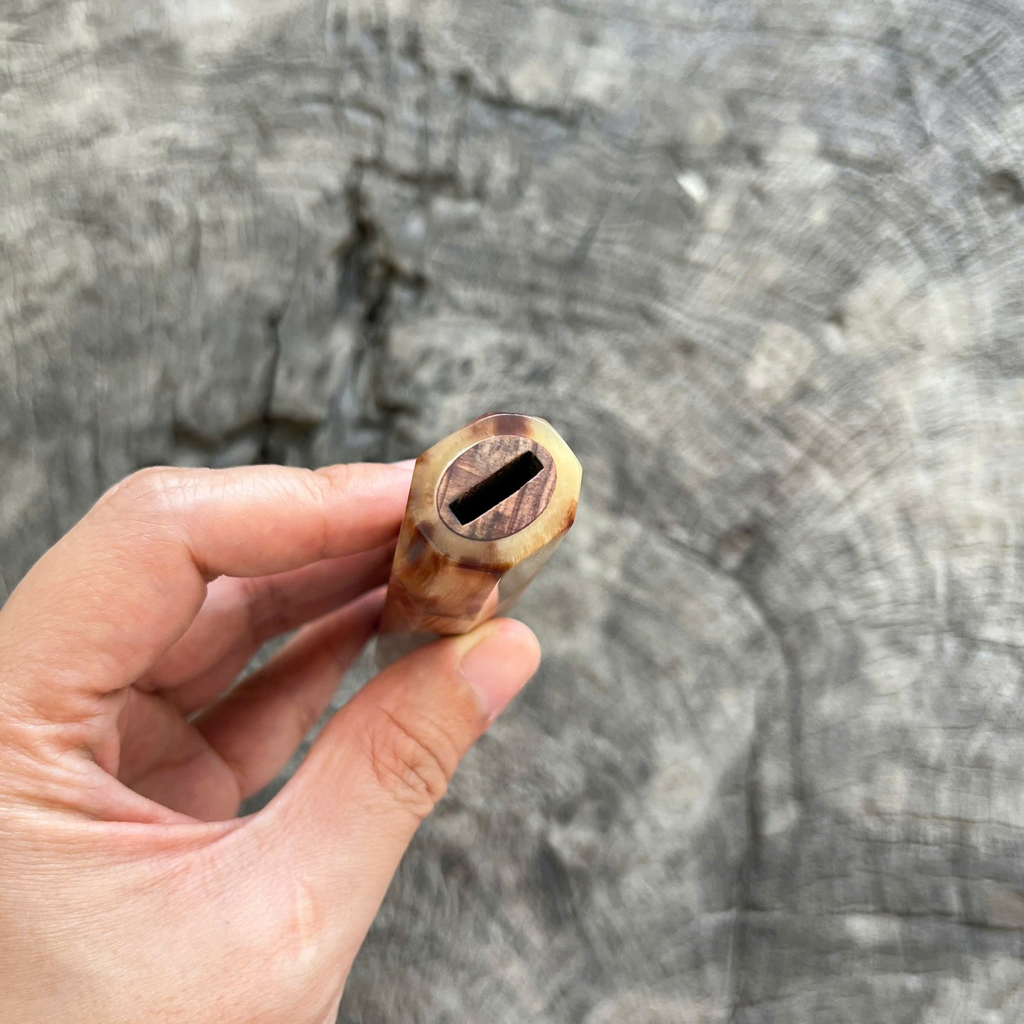 I- 4 Tamamoku Cedar Wa handle, Marble ferrule - 135mm