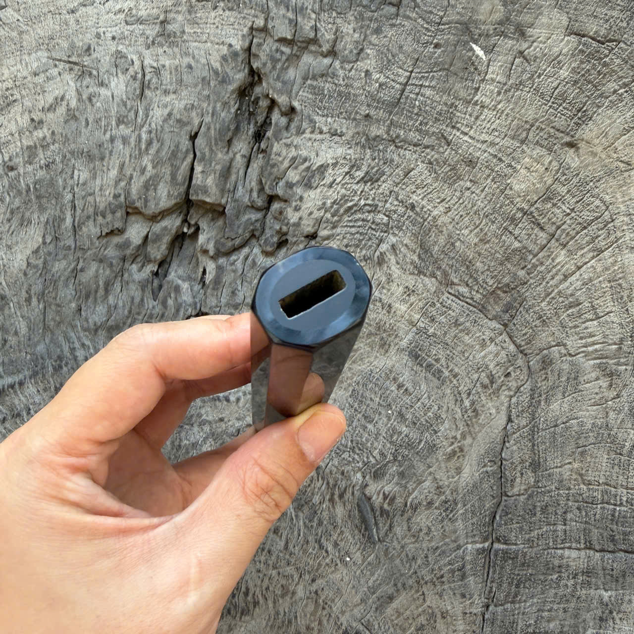 I - 26 Ebony Wa Handle, Black White Horn Ferrule, 140mm handle