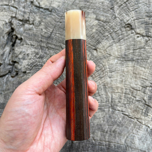 I - 15 Siam Rosewood with Red line Grain Wa handle, Cream Horn Ferrule, - 145mm
