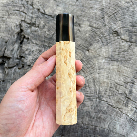 I - Karelian Birch Wa handle, Dark Marble horn ferrule - 140mm