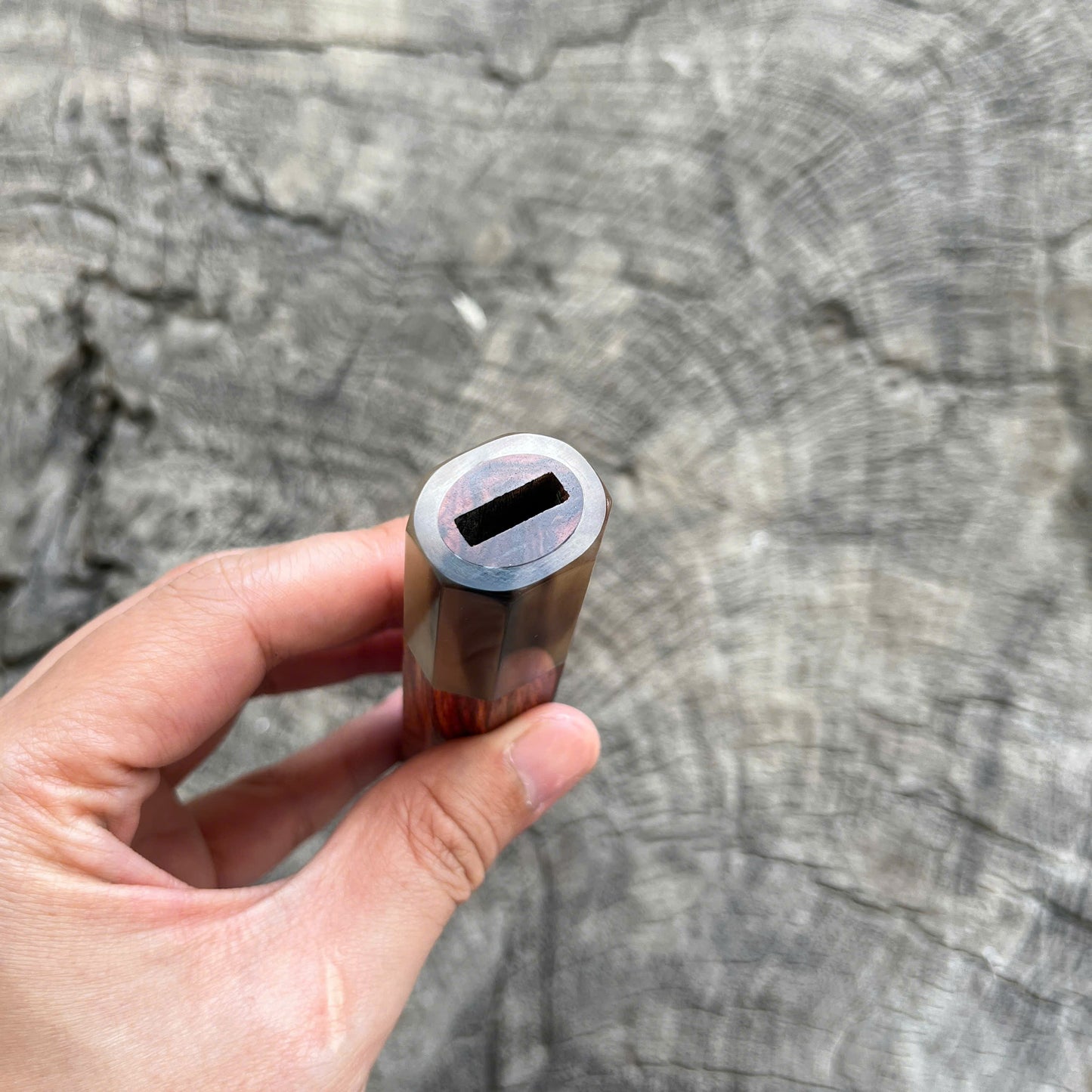 I -  Storm Eye Rosewood Wa handle, Marble horn ferrule - 145mm