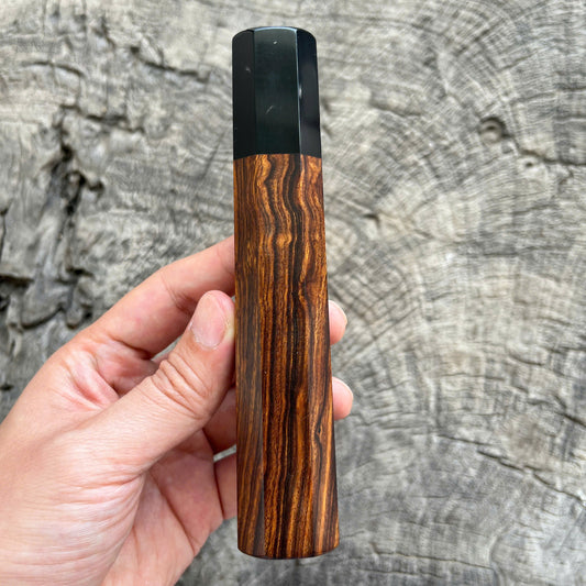 I -  3 Desert ironwood Wa handle, Black horn ferrule - 145mm