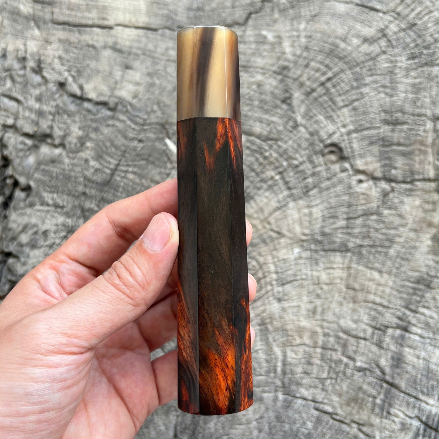 I -  17 Siam Rosewood Wa handle with red line, Marble horn ferrule - 145mm