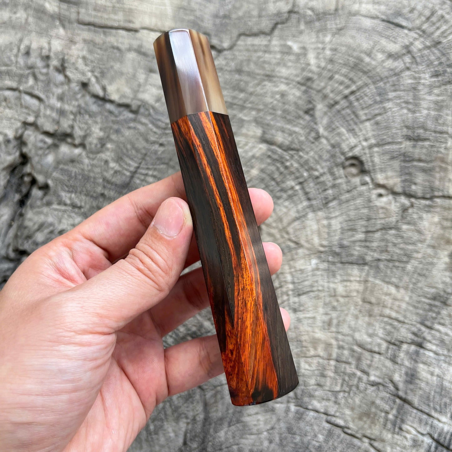 I -  17 Siam Rosewood Wa handle with red line, Marble horn ferrule - 145mm