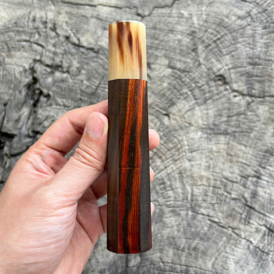 I- 19 Siam Rosewood Wa handle with red line, Marble horn ferrule - 135mm