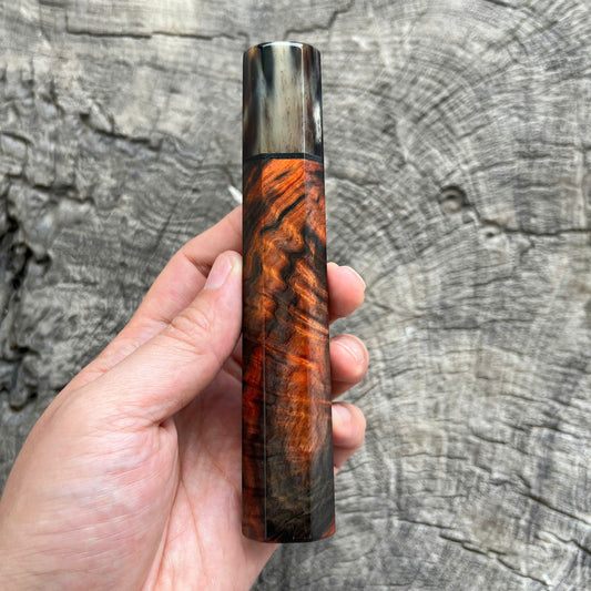 I -  Super Curly Siam Rosewood Wa handle, Marble horn ferrule, Black VG10 spacer - 145mm