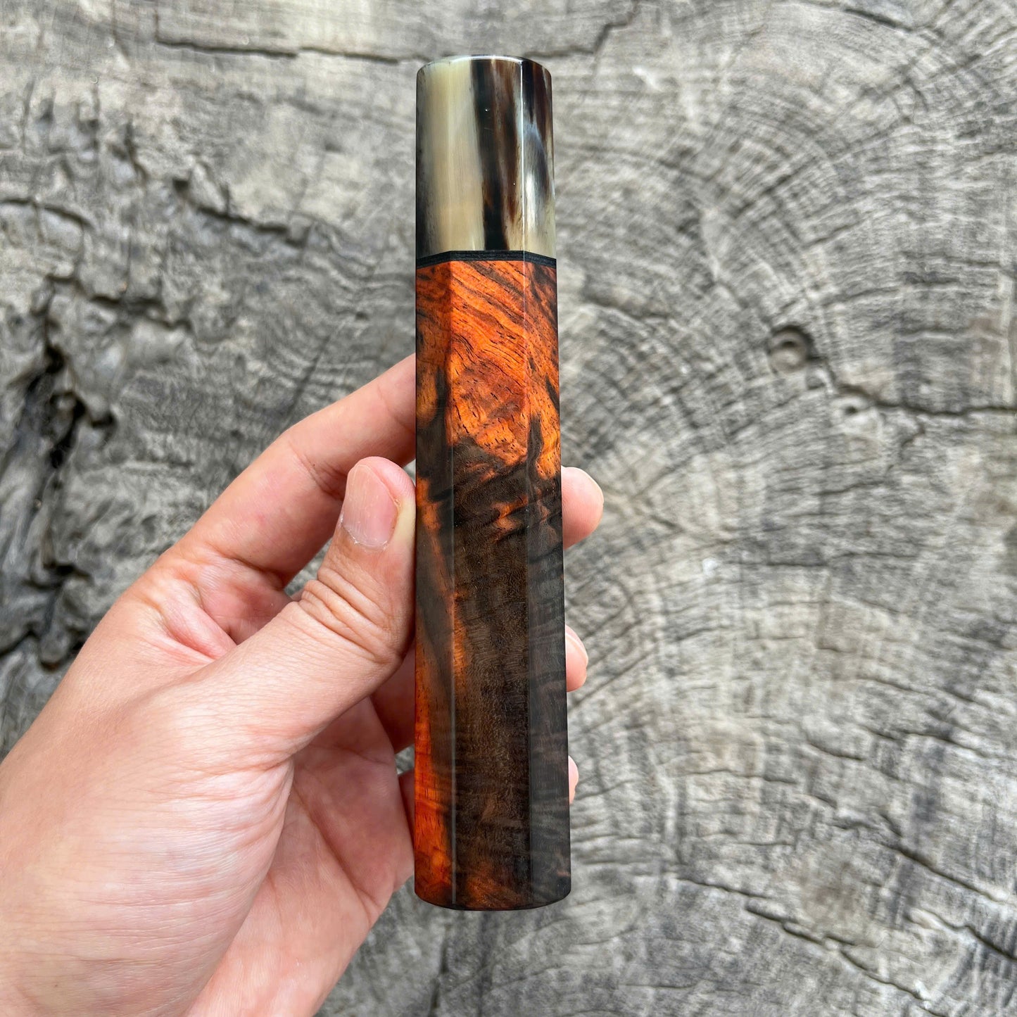 I -  Super Curly Siam Rosewood Wa handle, Marble horn ferrule, Black VG10 spacer - 145mm